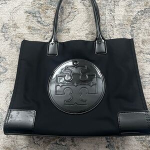 Tory Burch Black Tote with Logo Accent